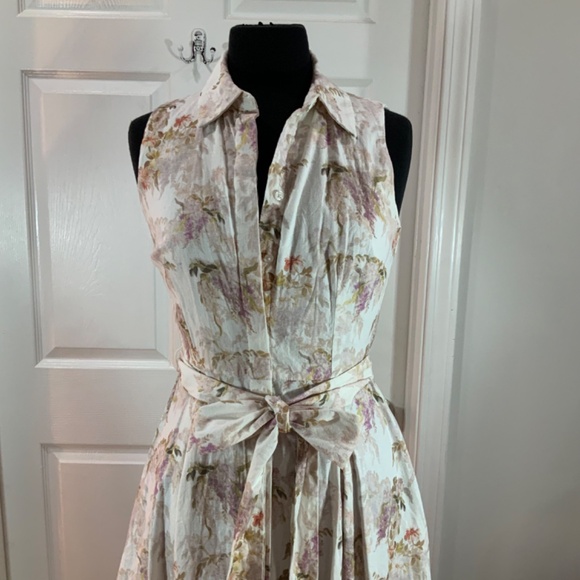 Alex Marie Floral Shift Button Front Sleeveless Tracey Dress Size 4 - Picture 3 of 10